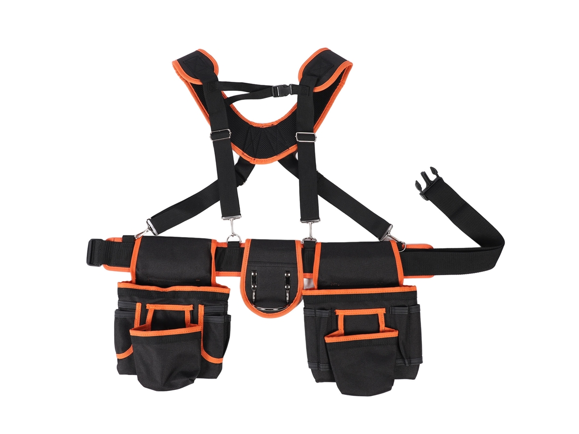 Mochila De Ferramentas Para Eletricista Ajustável Para Ombro E Cintura 1680d Impermeável Com Múltiplos Bolsos Organizador Para Reparação E Construção
