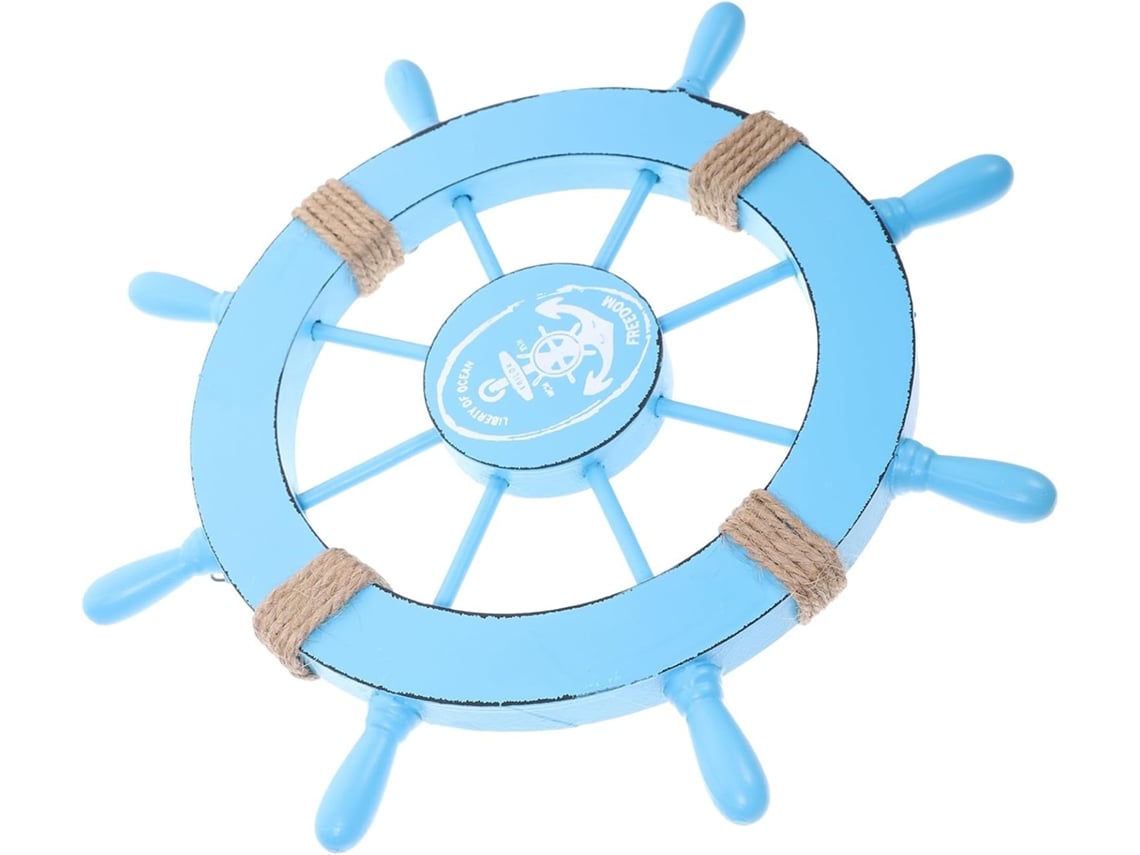 Roda De Navio De Madeira Com Oito Raios, Decoração De Parede
