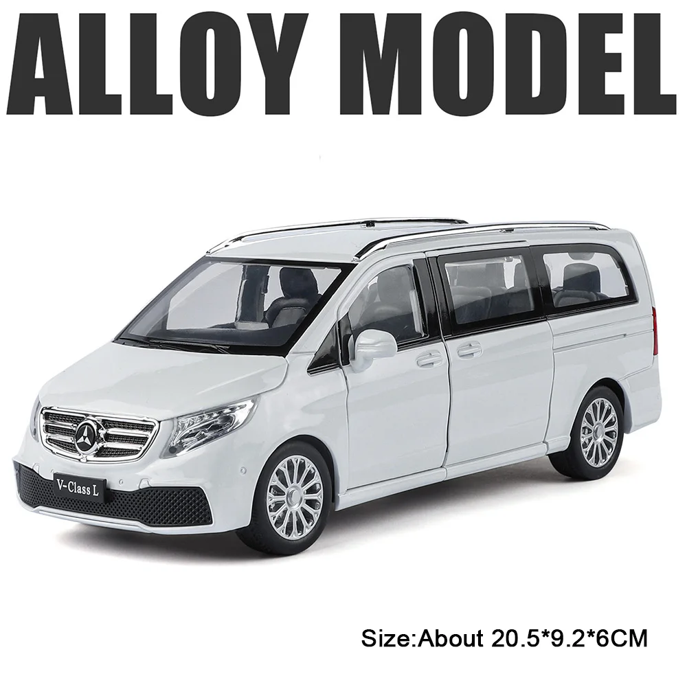 (v260l Branco) Escala 1:24 - Modelo De Furgão Comercial, Portas Que Abrem, Com Efeitos Sonoros E Luminosos.
