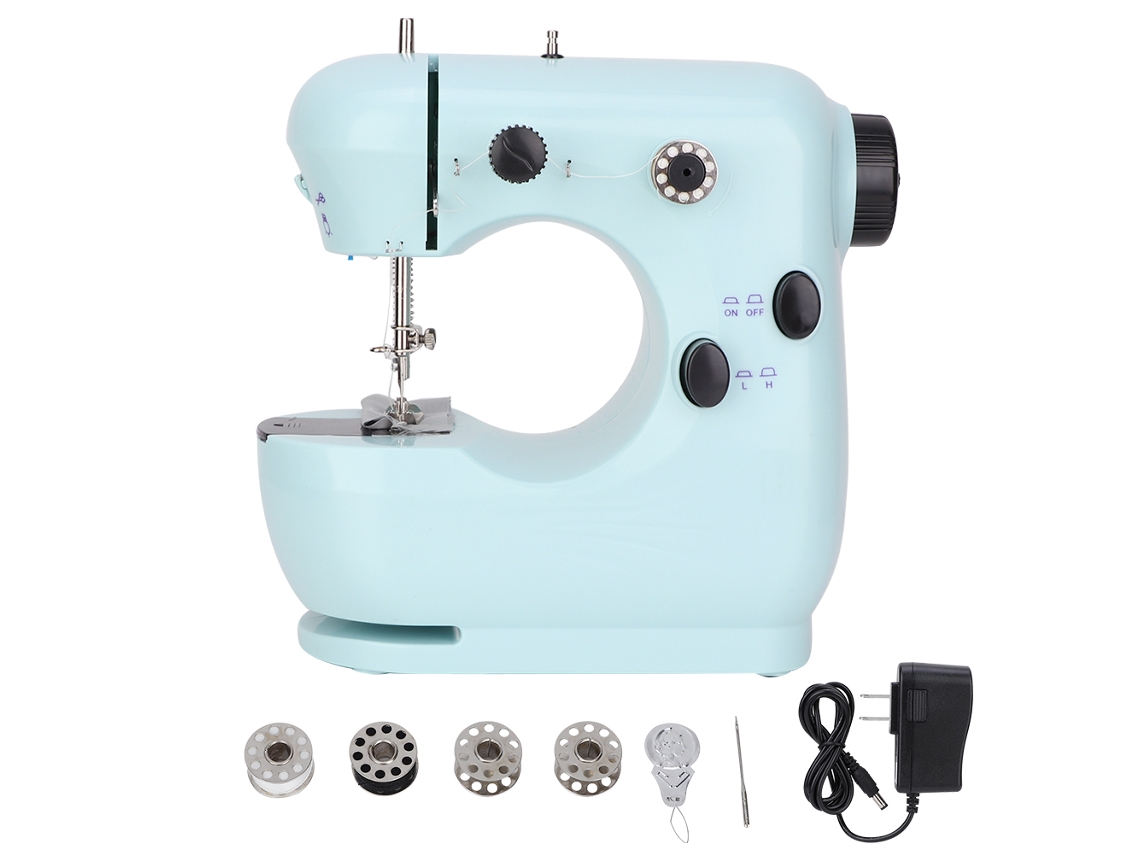 Laxiscreed Máquina De Costura Elétrica Mini Com Duas Linhas, Duas Velocidades E Funções Multifuncionais