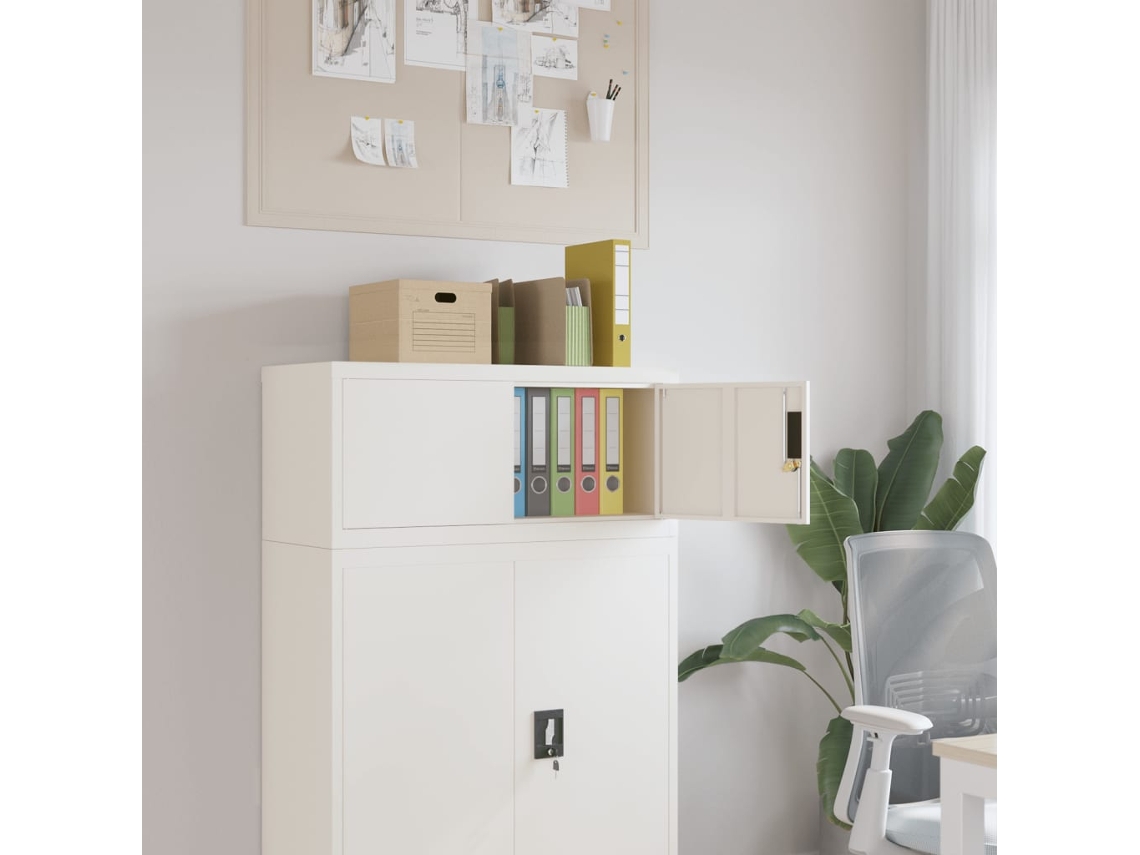 Vidaxl Arquivador 90x40x40 Cm Aço Branco
