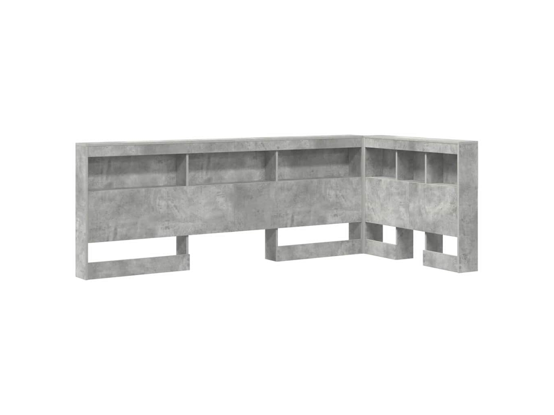 Cabeceira Cinzento Armazenamento 80 Cm Madeira Processada