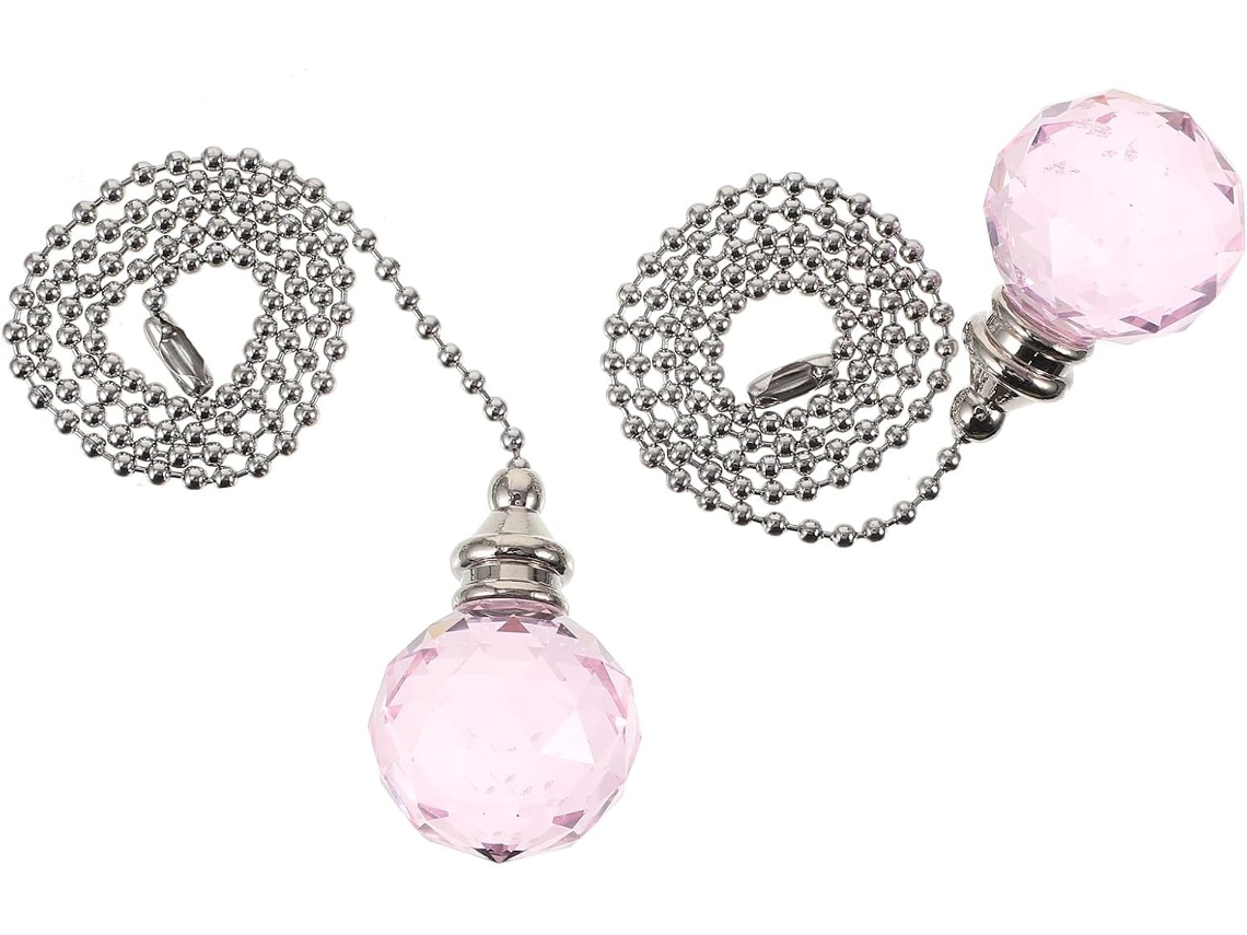 Conjunto De 2 Correntes Extensoras Com Pingente Bola Cristal Para