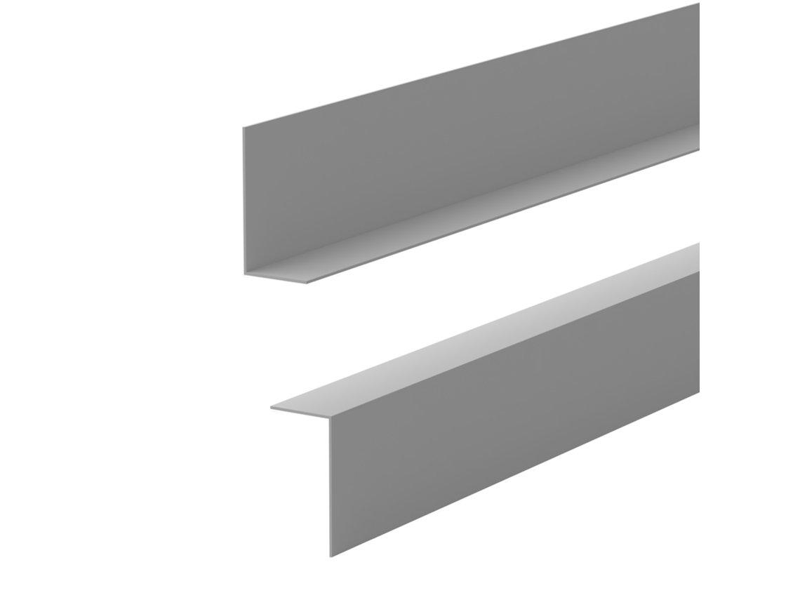 Rodapé Pvc 50x20 Mm Rígido Resistente Uv, 200 Cm, Cinzento