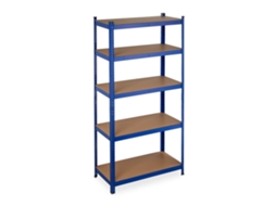 Estante Relaxdays Para Cargas Pesadas, 875 Kg, 5 Níveis, Montagem Fácil, Para Cave, Garagem, Aço, 180 X 90 X 45 Cm, Azul