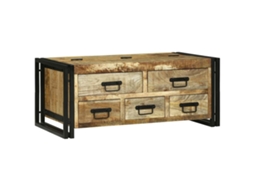Vidaxl Mesa De Centro Castanho 90 X 50 X 38 Cm Madeira De Manga Maciça