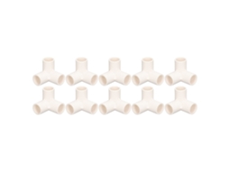 10 Peças Acessórios Tubulação Pvc T De 3 Vias 25mm Diâmetro Interior Conector De Curva Branco