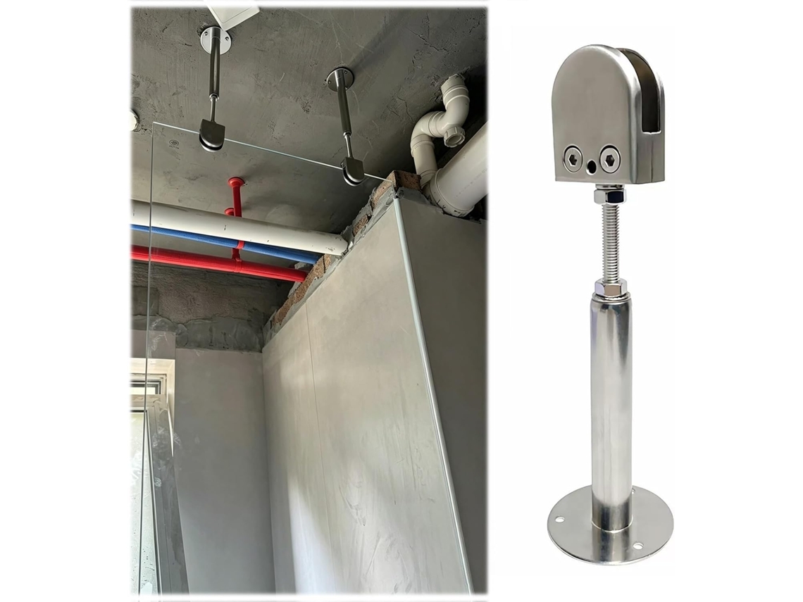 Barra Estabilizadora Para Teto De Vidro Box Chuveiro, Barra Estabilizadora Para Painel Sem Moldura Banheiro Lavabo Porão