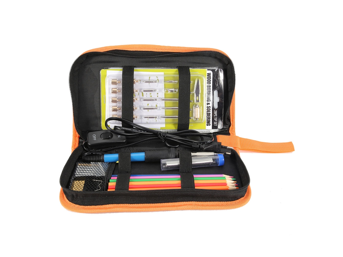 60pcs Soldador Elétrico 60w com Temperatura Ajustável Ferramenta de Soldagem e Multímetro S/MARCA