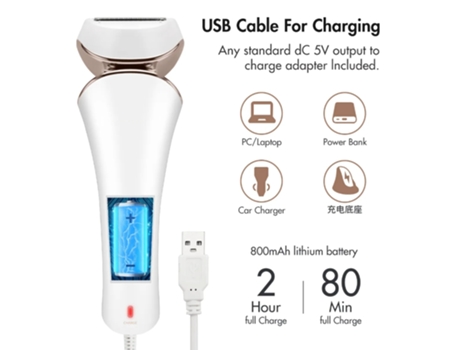 Depilador branco Prild 8001 Hentenhome (multizona recarregável)