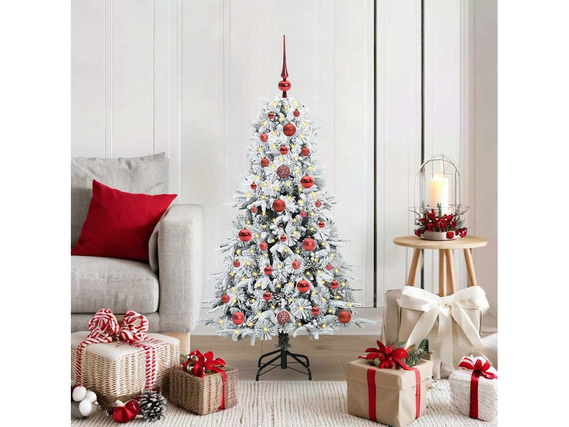 Vidaxl Árvore De Natal Articulada Artificial Branco 120 Cm Pe E Pvc