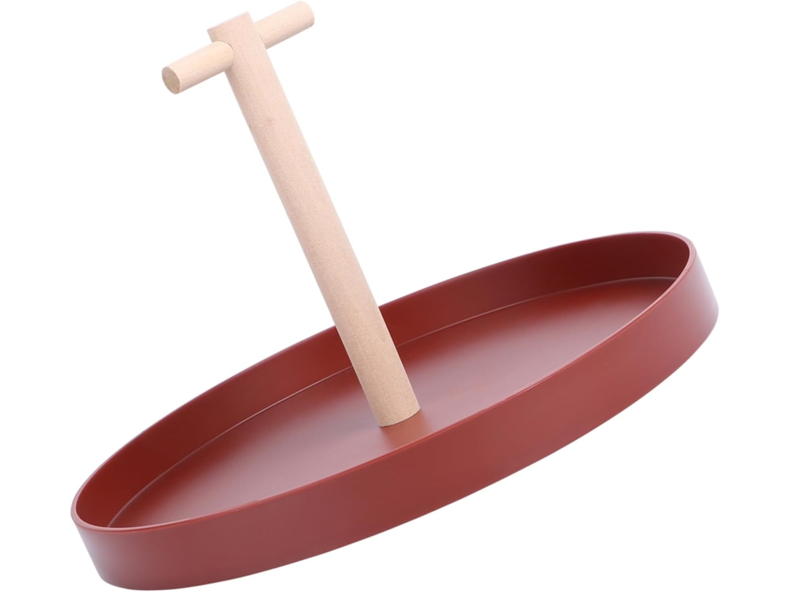 Bandeja Redonda De Madeira Maciça, Prato Multiuso Para Decoração, Lanches, Joias