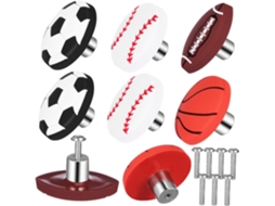 Angoily Conjunto De 8-puxadores Gaveta Para Cômoda Em Formato Bola Esportiva, Para Meninos E Meninas, Em Pvc E Liga De