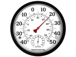 Termômetro de Temperatura Ambiente 0 Polegadas Jardim Parede À Prova D'água Ao Ar Livr e GOKOCO (preto)