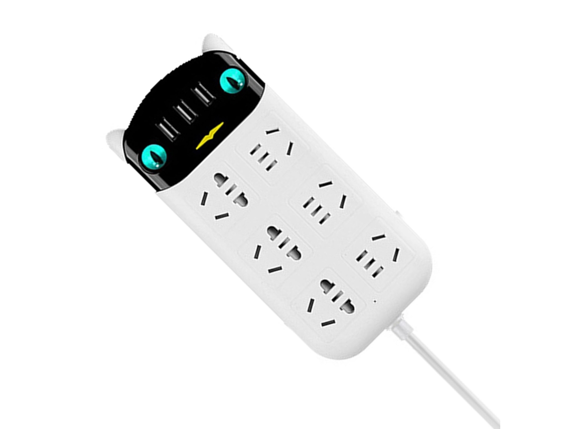 Laxiscreed Barra De Tomada Usb Multifuncional Em Abs Com Proteção Contra Fogo Para Escritório E Casa