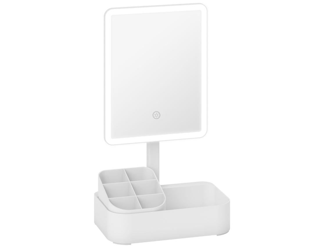 Espelho De Maquiagem Led Recarregável Com Luz, Giratório 180°, Com 2 Modos De Iluminação, Branco Sini Tech Store
