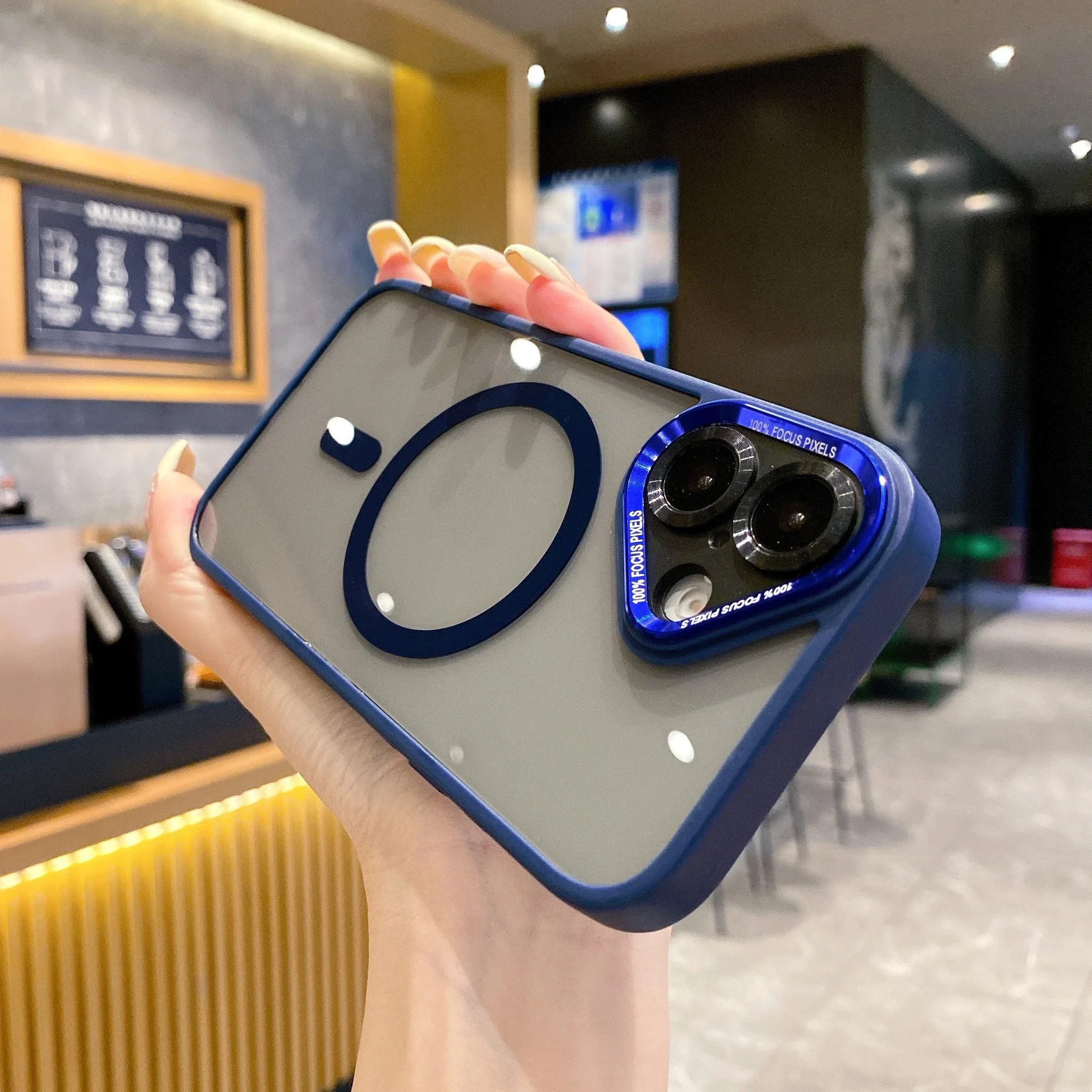 Capa Protetora Para Iphone 17 Air (azul) Com Lente De Metal À Prova De Choque E Carregamento Sem Fio.