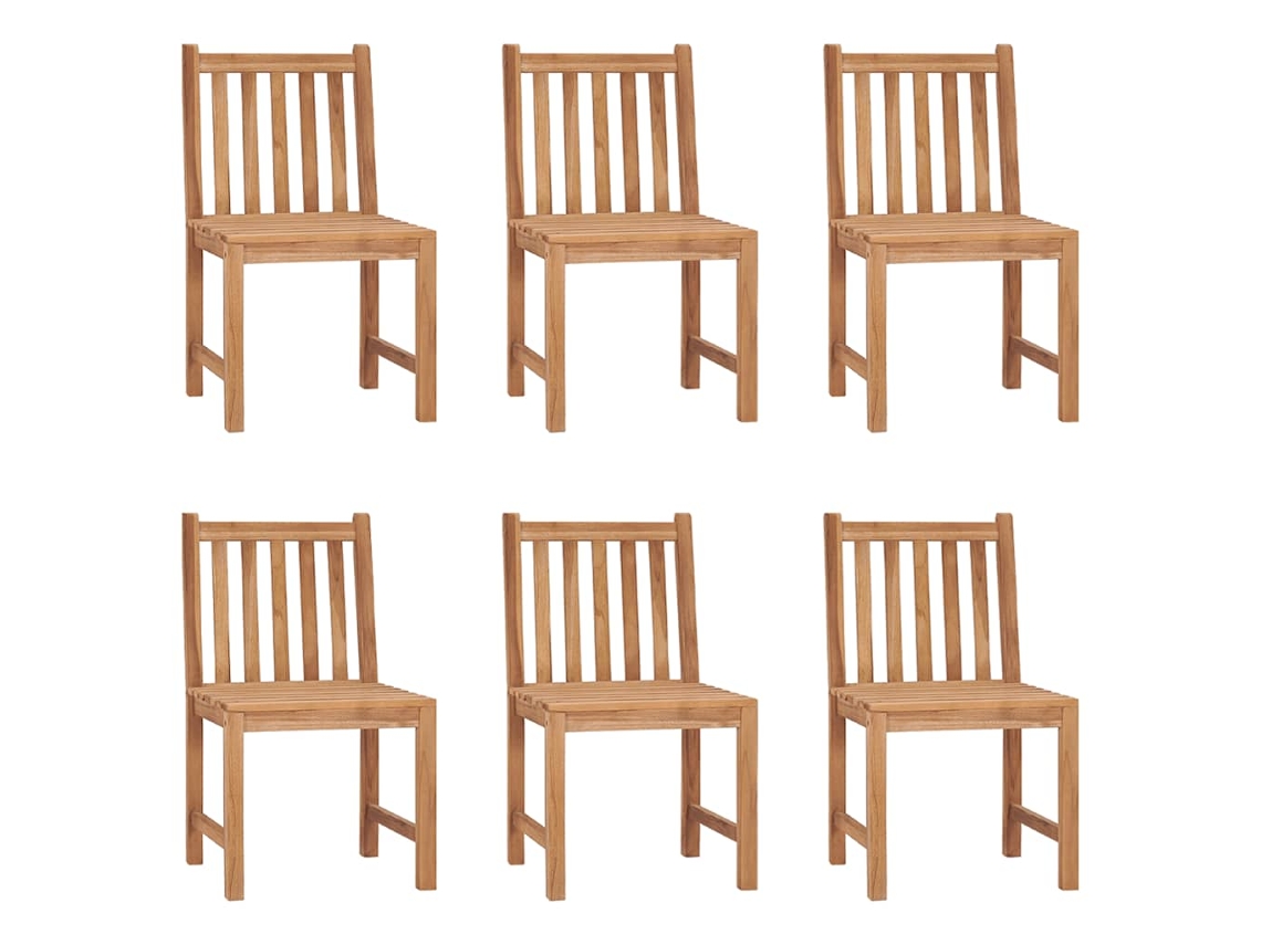 Conjunto de 6 Cadeiras de Jardim com Almofadões Madeira de Teca Maciço MAISON EXCLUSIVE