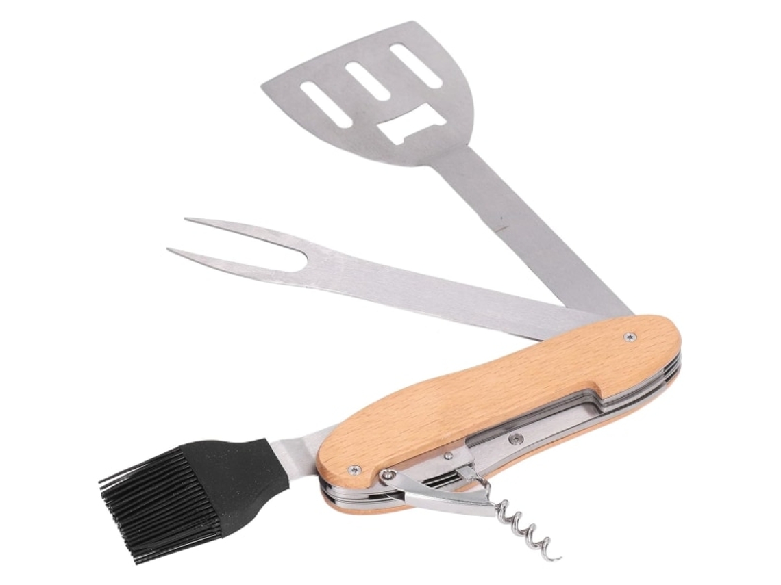 Conjunto De Ferramentas Para Churrasco, Conjunto De Grelha De Aço Inoxidável 5 Em 1 Para Camping, Churrasco E Viagens Aquaforge