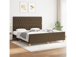 Estrutura De Cama Sem Colchão 180x200 Cm Tecido Castanho-escuro