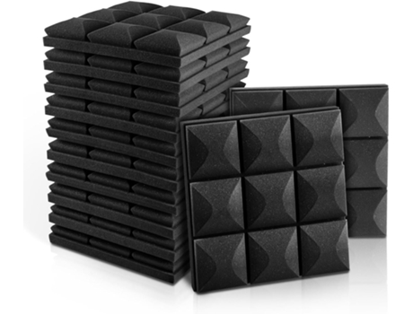 Painéis acústicos fstop labs, 12 peças, 5x30x30 cm, isolamento acústico para estúdios de gravação, escritórios, sala acústica, isolamento acústico