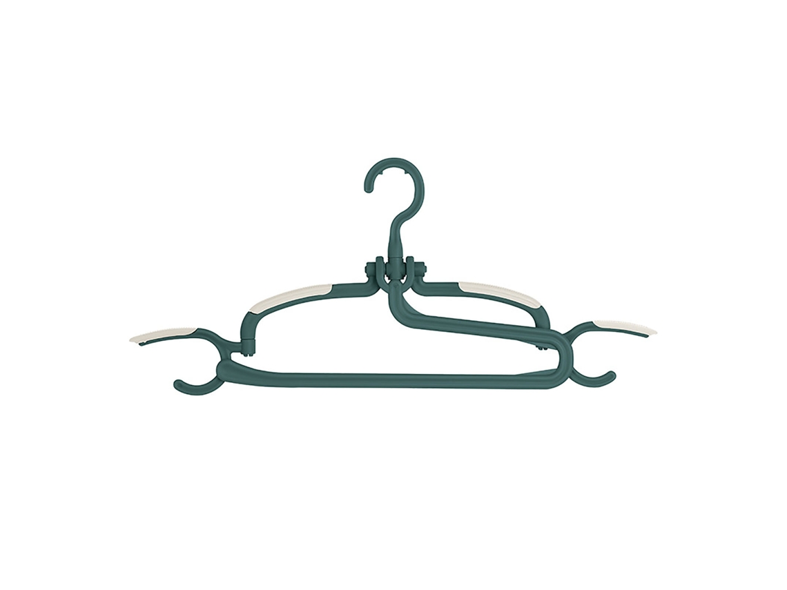 Cabide multifuncional anti deslizante rotativo de plástico para roupas e calças verde branco | S/MARCA