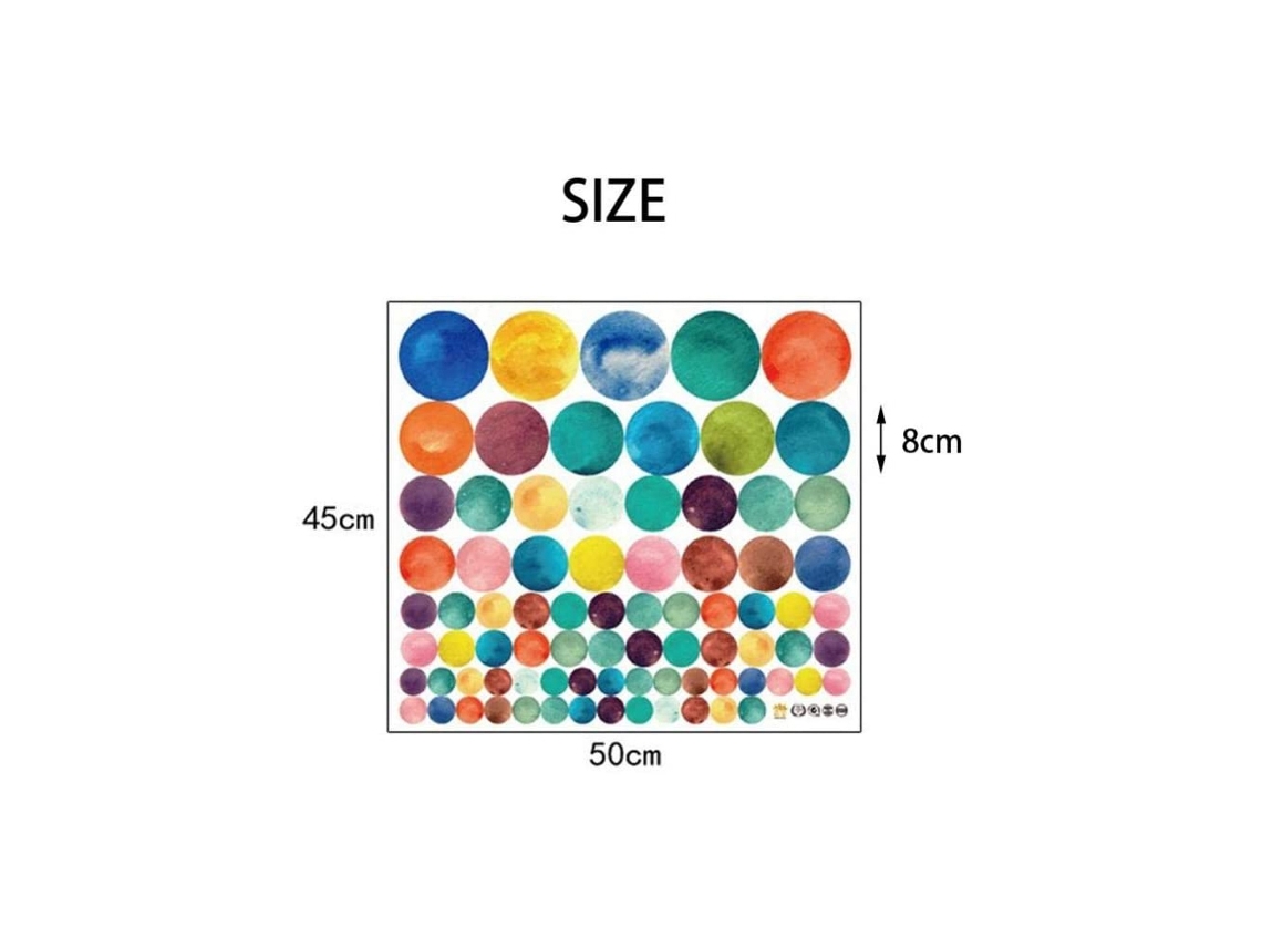 Decoração de parede Baok com adesivos circulares coloridos para quarto infantil, fundo fofo para jardim de infância.