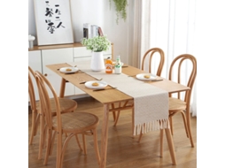 Toalha De Mesa Moderna, Estilo Nórdico Simples, Bege, Feita À Mão, Com Borlas, Toalha De Mesa De Algodão E Linho, Decoração De Mesa 33x160cm