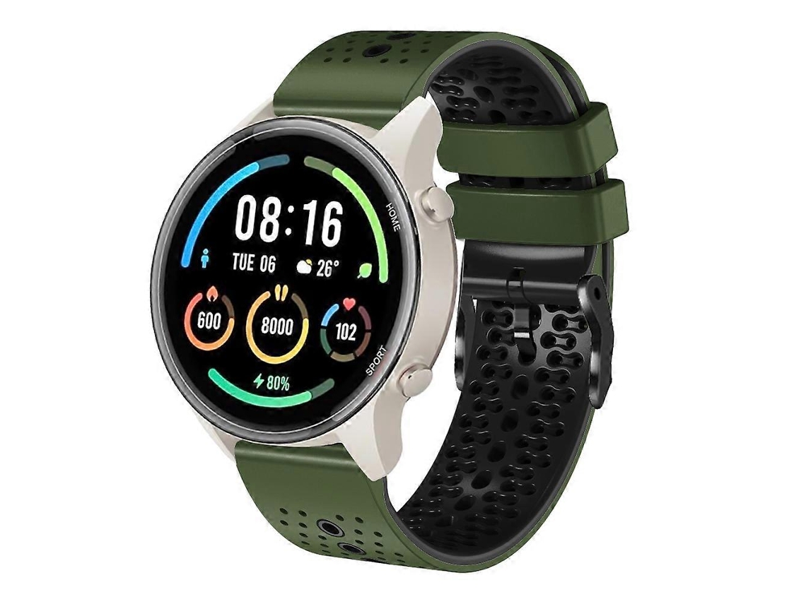 Pulseira De Silicone Perfurada Bicolor De 22 Mm Para Xiaomi Mi Watch Sport