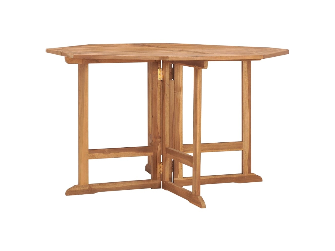 Vidaxl Mesa De Jantar Para Jardim Dobrável 110x110x75 Cm Teca Maciça