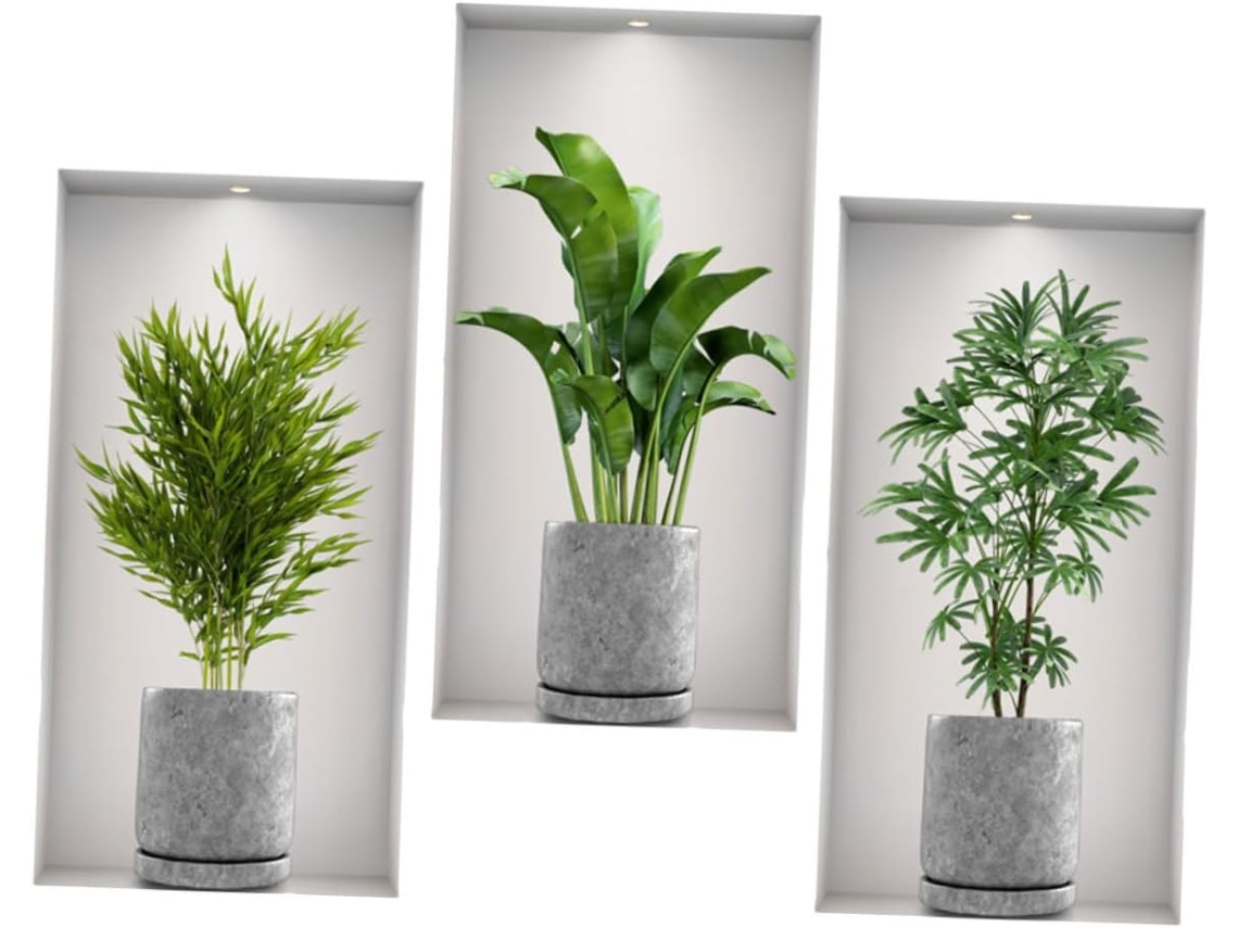De Parede Em Pvc Com Plantas Verdes, Faça Você Mesmo, Autoadesivo Para Sala De Estar, Quarto, Decoração De Parede, Gokoco