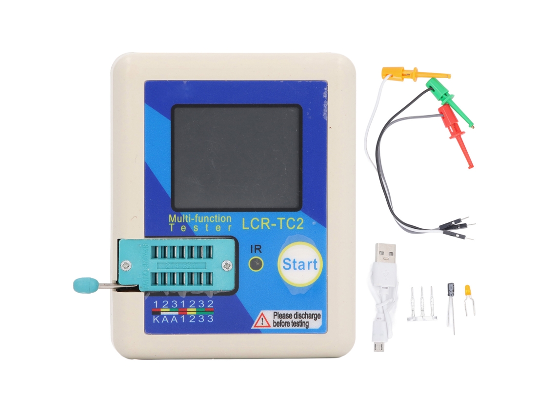 Testador de Transistores Multifuncional com Display em Cor Alta Velocidade para Capacitores Resistores Diodos