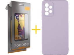 Capa e Película Samsung A32 5G SKYHE Vidro Temperado 5222 Roxo
