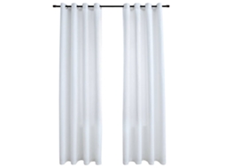 Conjunto 1 Cortina Vidaxl Branco Tecido (140 X 175 Cm)