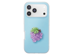 Capa Para Iphone 17 Pro Max Com Motivo Uva Em Relevo 3d E Borda Elevada