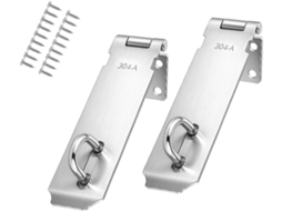 Conjunto de 2 Portas com Trava, Aço Inox Data 12, 7cm com Dobradiça Extra Grosso, Acabamento Escovado