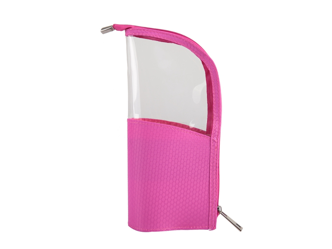 Bolsa De Viagem Para Pincéis De Maquiagem Impermeável (vermelho Rosa) Com Compartimento Elástico E Zíper Suave
