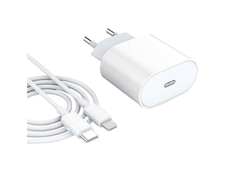 Carregador Rápido Usb C de 20 W com Cabo de 1 M Tomada Rápida Usb-C Adaptador de Fonte de Alimentação de Parede para Telefone 12-12 Mini 12 Pro AWD