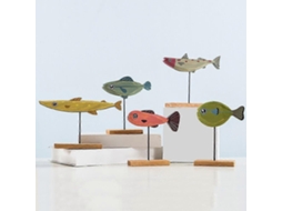 2x Enfeites De Peixe De Madeira Nrdica, Decorao Natalina Artesanal Para Mesa, Caf, Loja E Casa Hengjian