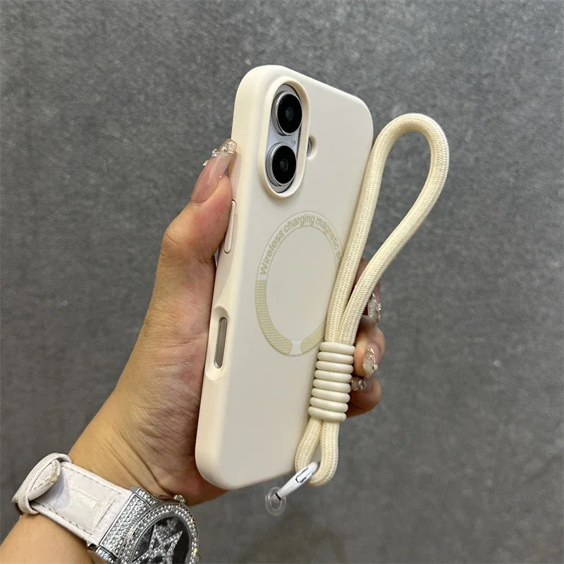 Capa De Silicone Líquido Com Cordão Magsafe E Forro De Microfibra (iphone 11 Branco).