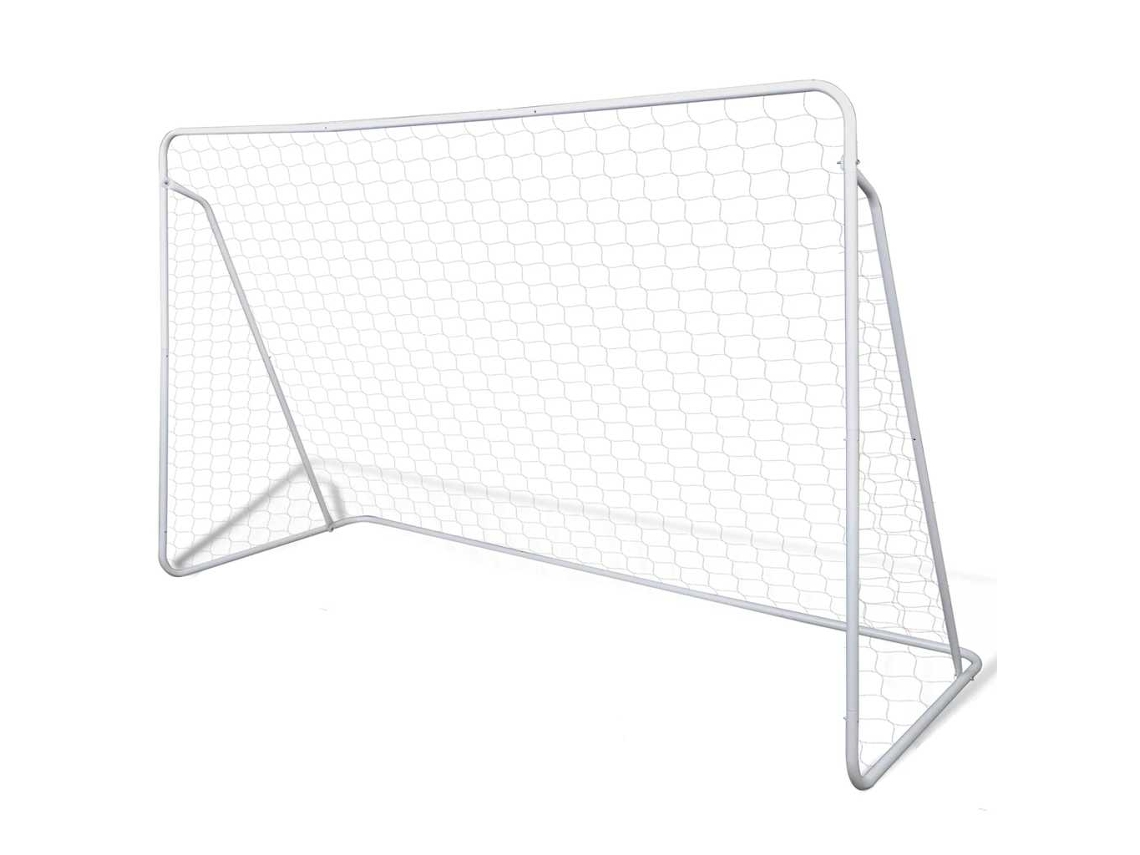 Baliza de futebol VIDAXL Branco Aço (240x90 x150 cm)