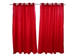 Cortinas De Fios Slub Laxiscreed Seda Com Forro Completo 66" X 54"