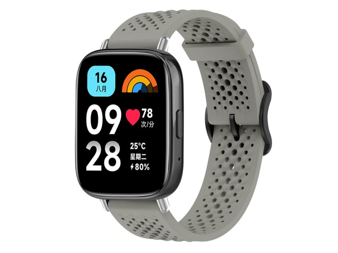 Bracelete para Redmi Watch 3 XIAOMOYU em Silicone Respirável com Fivela de Aço Preta, Rosa
