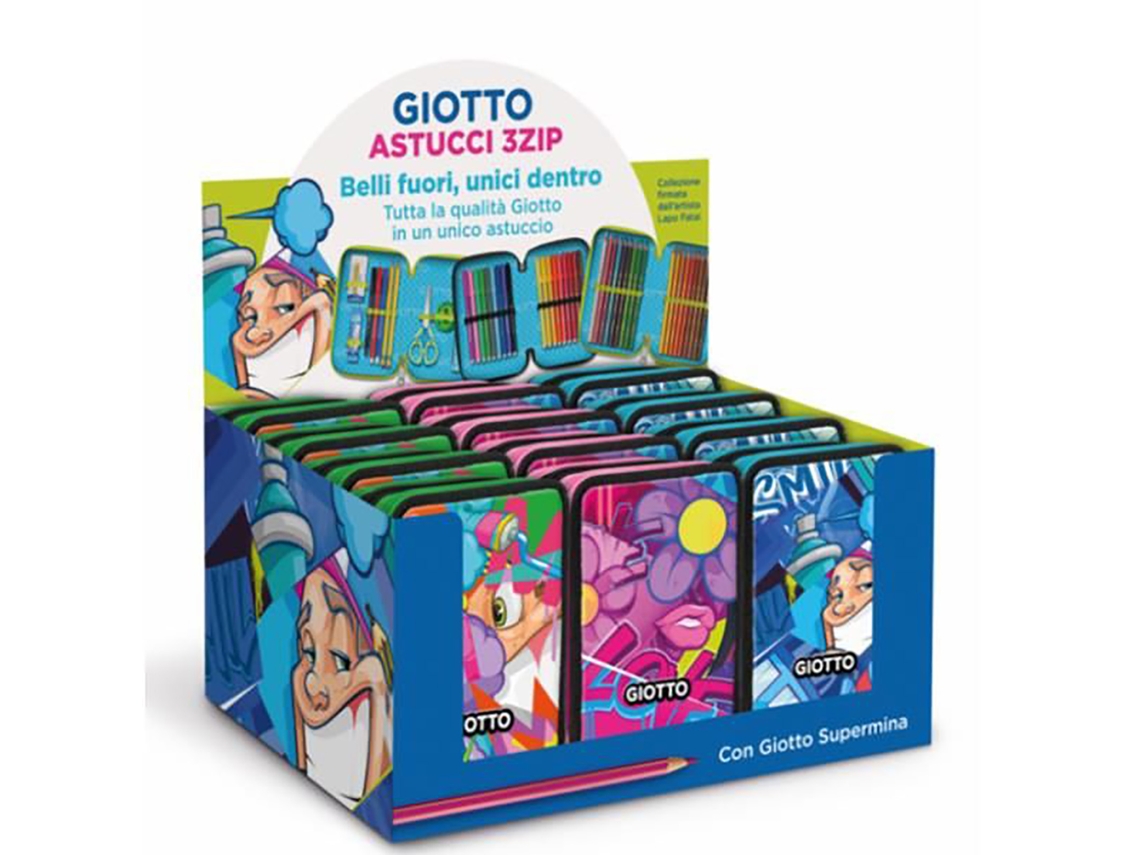 Astuccio 3 Zip Giotto Premium F953900 Supermina Display 12 Pcs