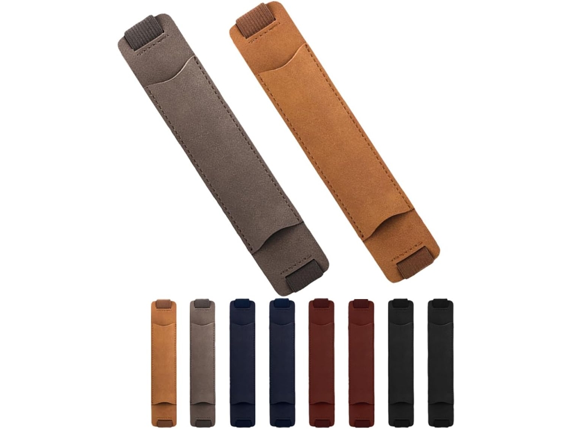 Estojo Para Canetas Estilo Pasta, 10 Peças, Em Couro Sintético, Com Elástico Ajustável, Estilo Vintage, Protetor Para