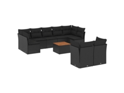 Garden Sofa Set, Garden Sofa Sets Vidaxl Preto Rattan / Vime (n/a)