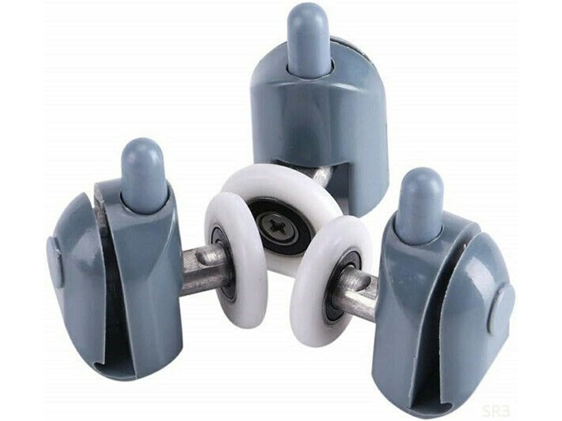 Conjunto De 4 Roldanas Para Porta Chuveiro Com Rodas 25 Mm Portas Vidr