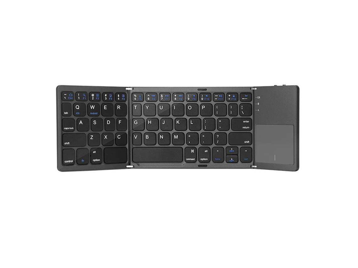 Teclado Eifson Bluetooth Dobrável Com Touchpad, Formato Triplo - Layout Em Inglês - Preto