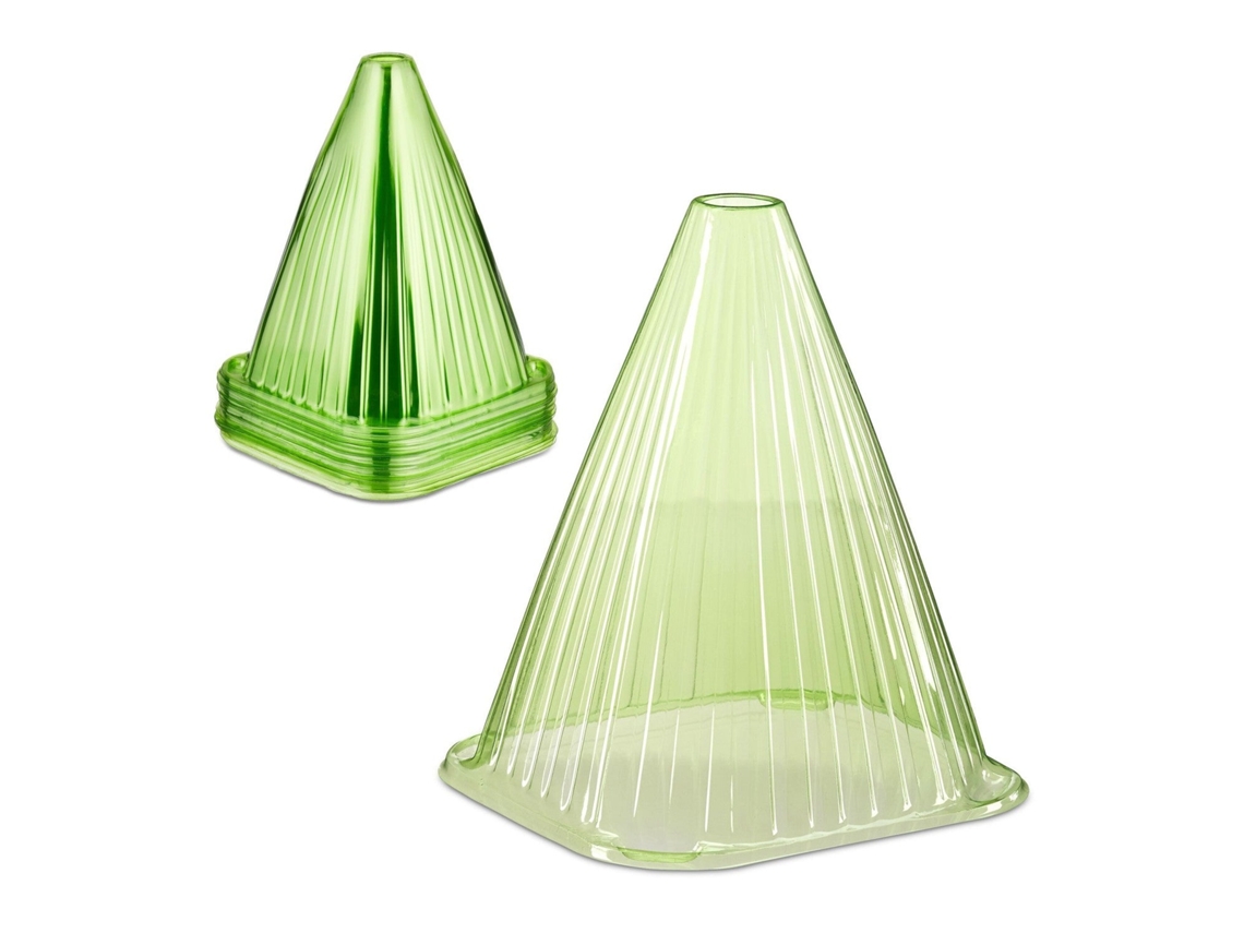 Conjunto Com 32 Cones Verdes De Proteção Para Plantas Em Pvc