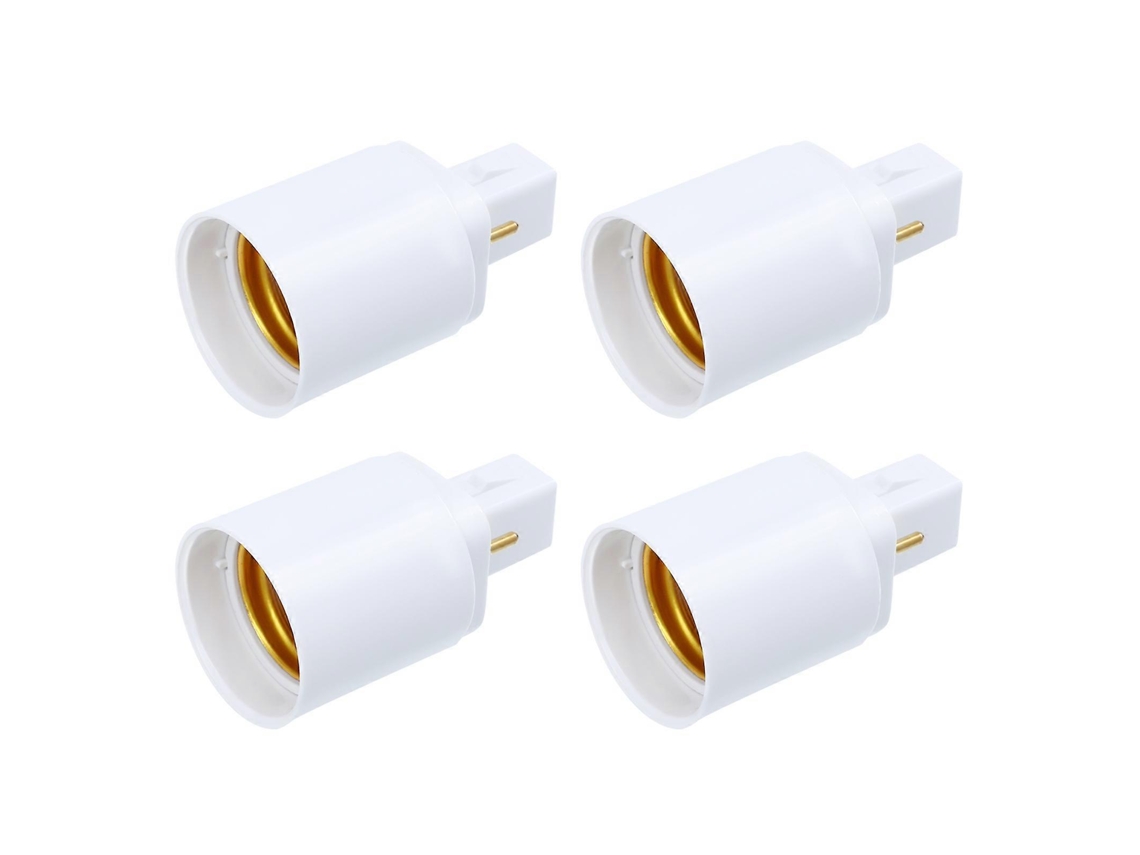 Rebe 4 Adaptadores de Base de Lâmpada Conversor G24d para E27 Suportes de Lâmpada para Led Halógeno Filamento 100 230v 6,50x3,50x3,50cm Blanco